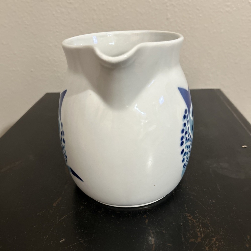 Vintage Mid Century Modern Arabia Finland Kitty Cat Pitcher Kaj Frank Kissa Blue - Picture 2 of 12